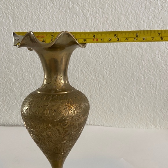 Vintage Brass Etched Vase - Picture 6 of 7